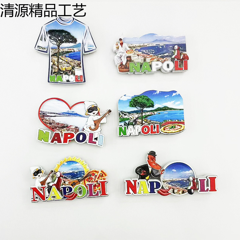 厂家直供意大利树脂打印冰箱贴旅游纪念品可来样定做冰箱贴冰箱贴磁贴树脂冰箱贴