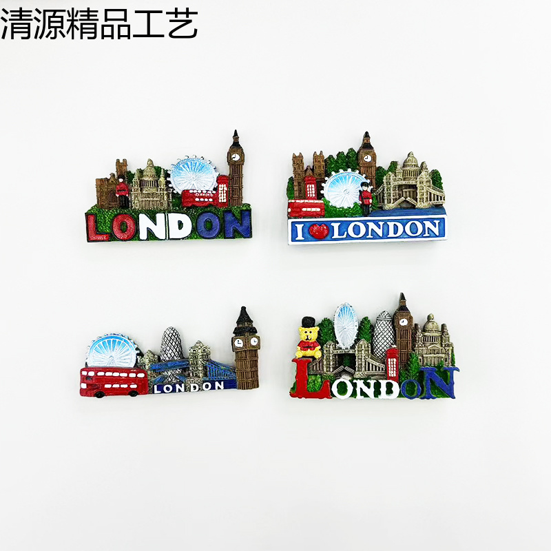厂家直供英国树脂冰箱贴旅游纪念品可来样定做冰箱贴冰箱贴磁贴树脂冰箱贴