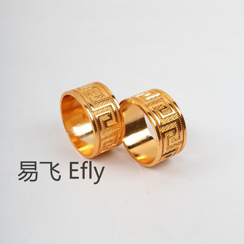 2个装高档回纹锌合金餐巾圈派对婚宴餐饮Napkin Ring详情1