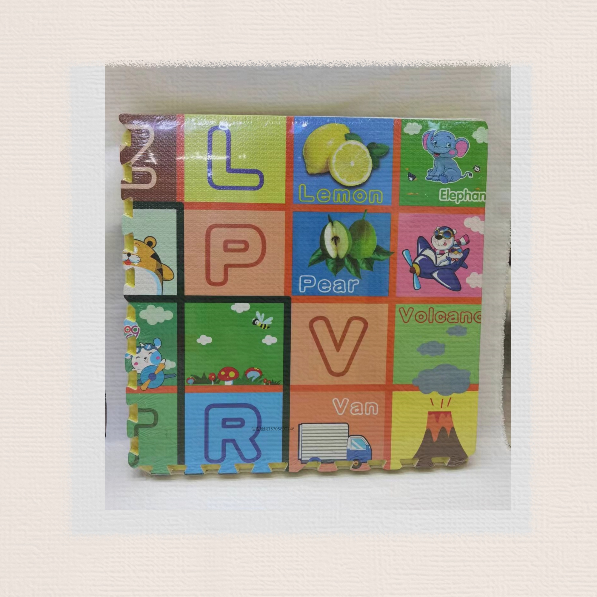 1cm thick, 61cm*61cm*4 pieces per pack of EVA cartoon crawling mat, foam cartoon puzzle mat, foam crawling mat, 10 sets in a box, can be mixed with patterns or clearly packed with picture puzzles full figure