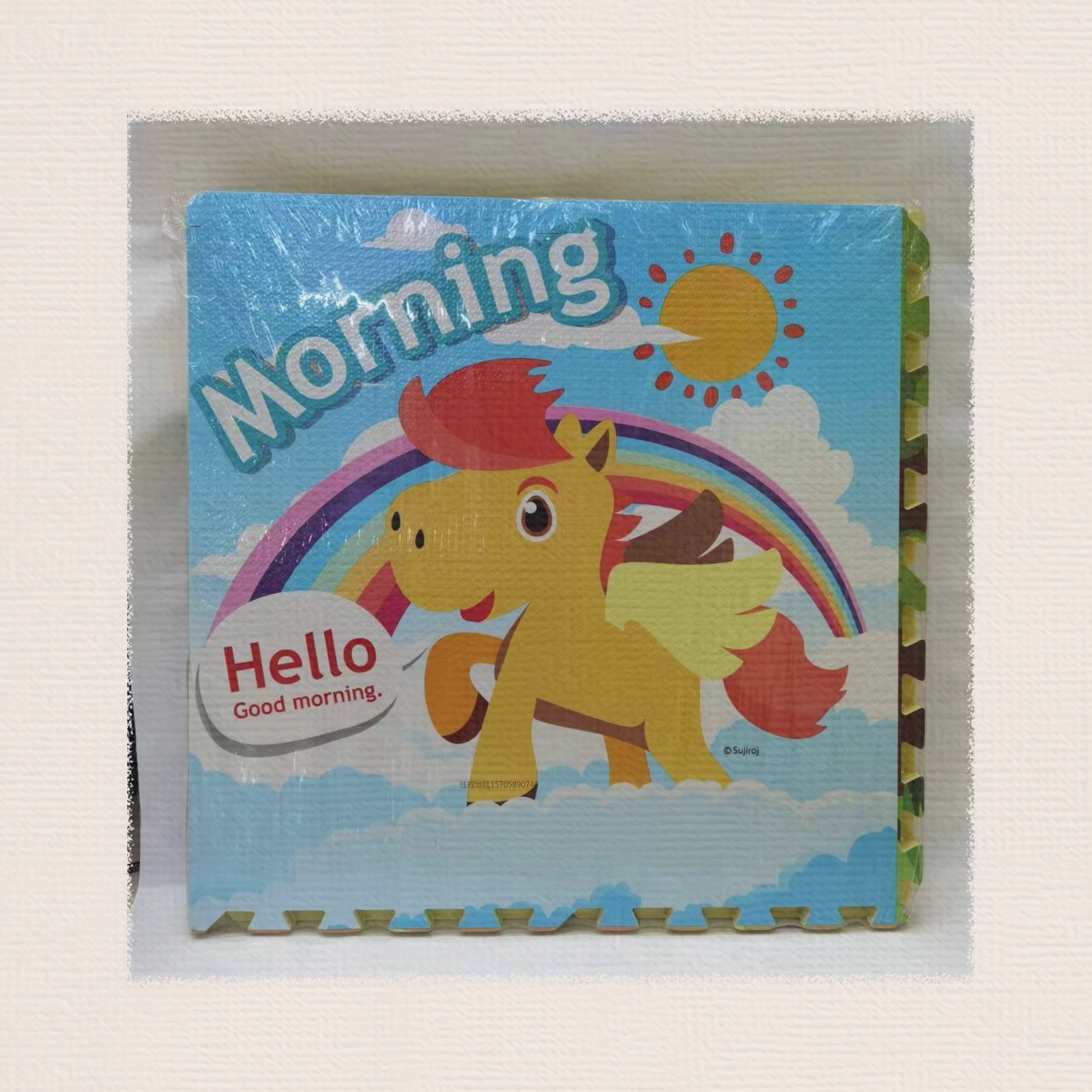 1cm thick, 61cm*61cm*4 pieces per pack of EVA cartoon crawling mat, foam cartoon puzzle mat, foam crawling mat, 10 sets in a box, can be mixed with patterns or clearly packed with picture puzzles Item Picture