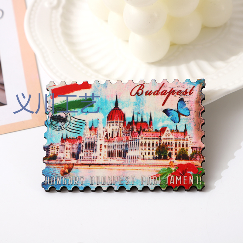 Factory direct sales of 2-layer wooden fridge magnets in European countries and cities such as Romania, Poland, New Zealand and Budapest Application Scenario
