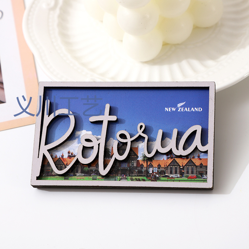 Factory direct sales of 2-layer wooden fridge magnets in European countries and cities such as Romania, Poland, New Zealand and Budapest Specification image