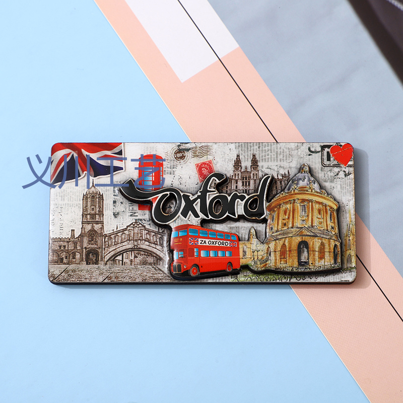 外贸英国地标旅游景点木质冰箱贴 MDF密度板冰箱贴多层木质冰箱贴白底实物图