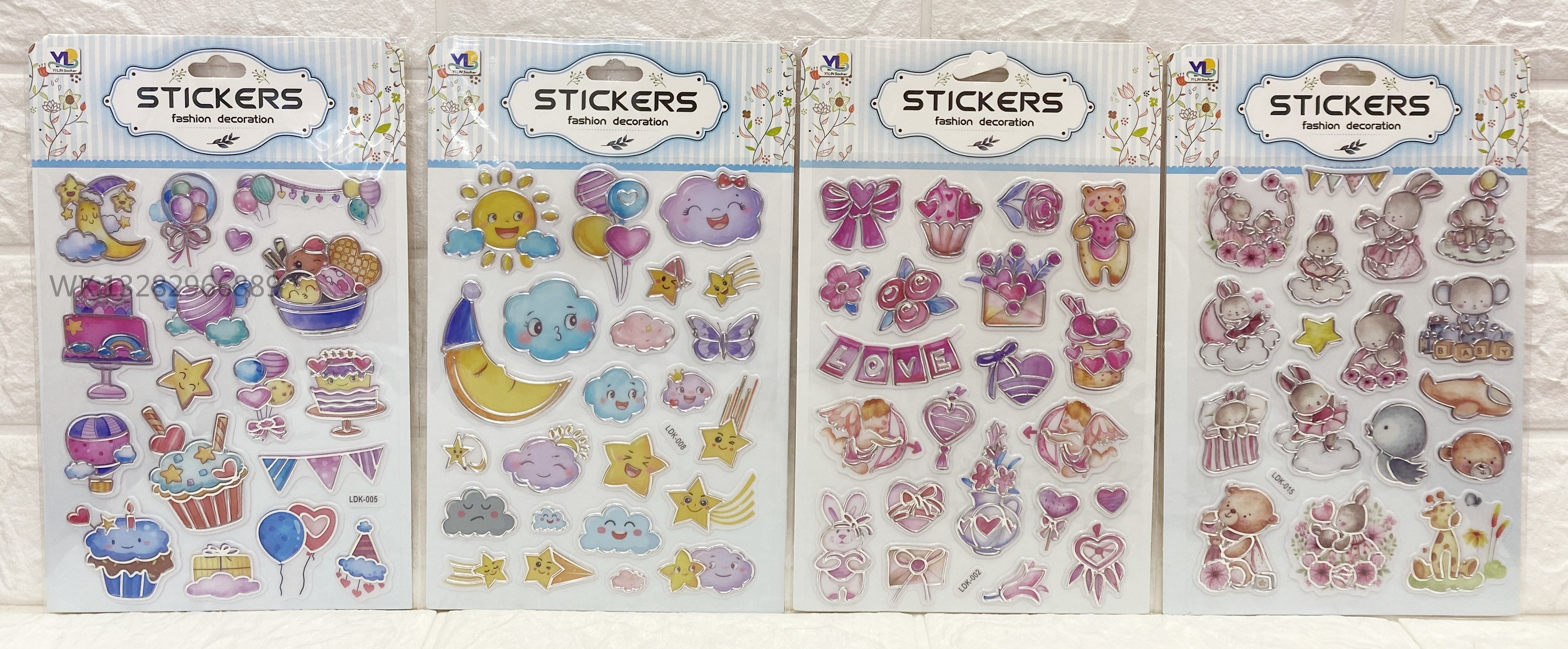 卡通立体烫银水晶贴 儿童立体3D贴纸奖励贴创意贴纸泡泡贴水晶贴详情5