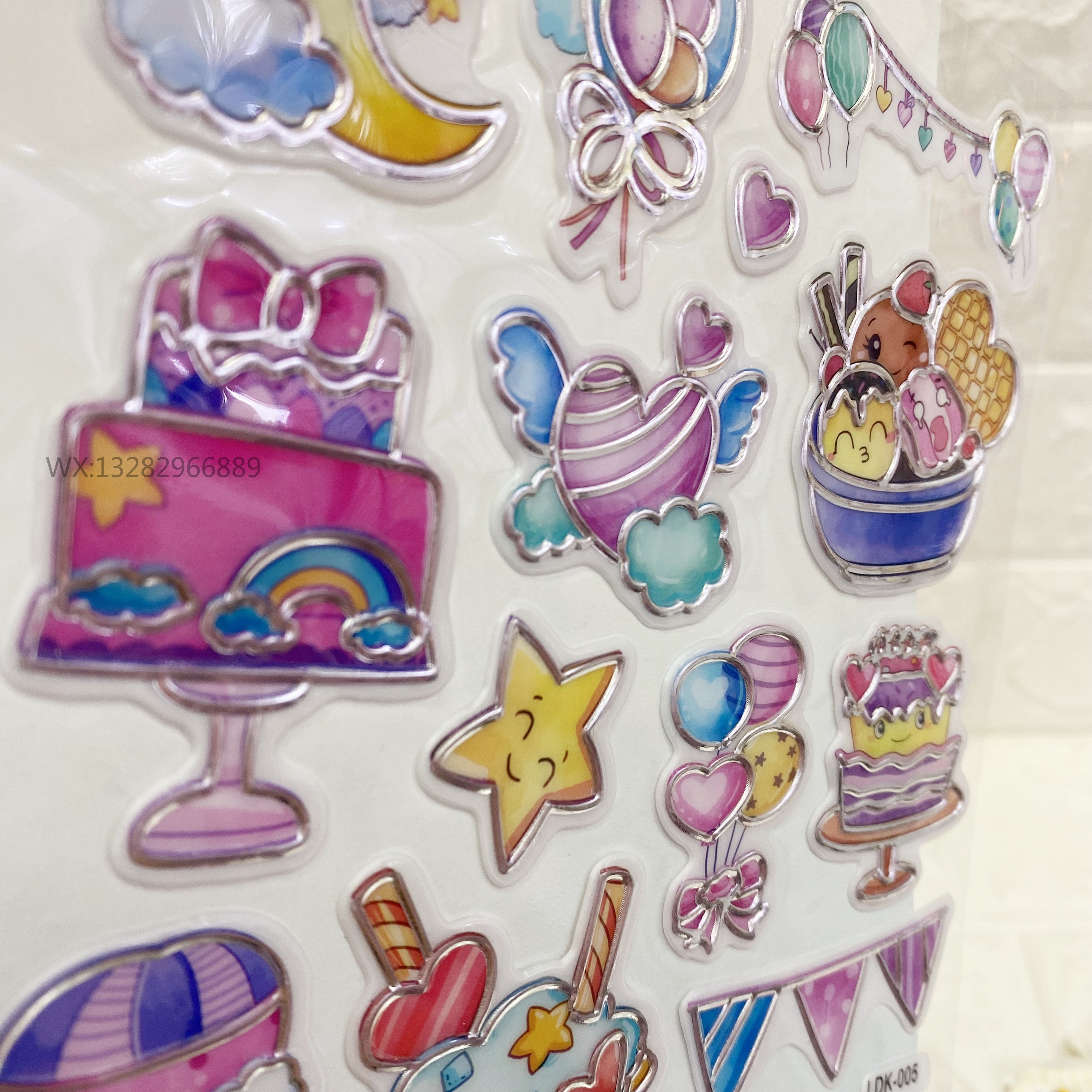 卡通立体烫银水晶贴 儿童立体3D贴纸奖励贴创意贴纸泡泡贴水晶贴详情8