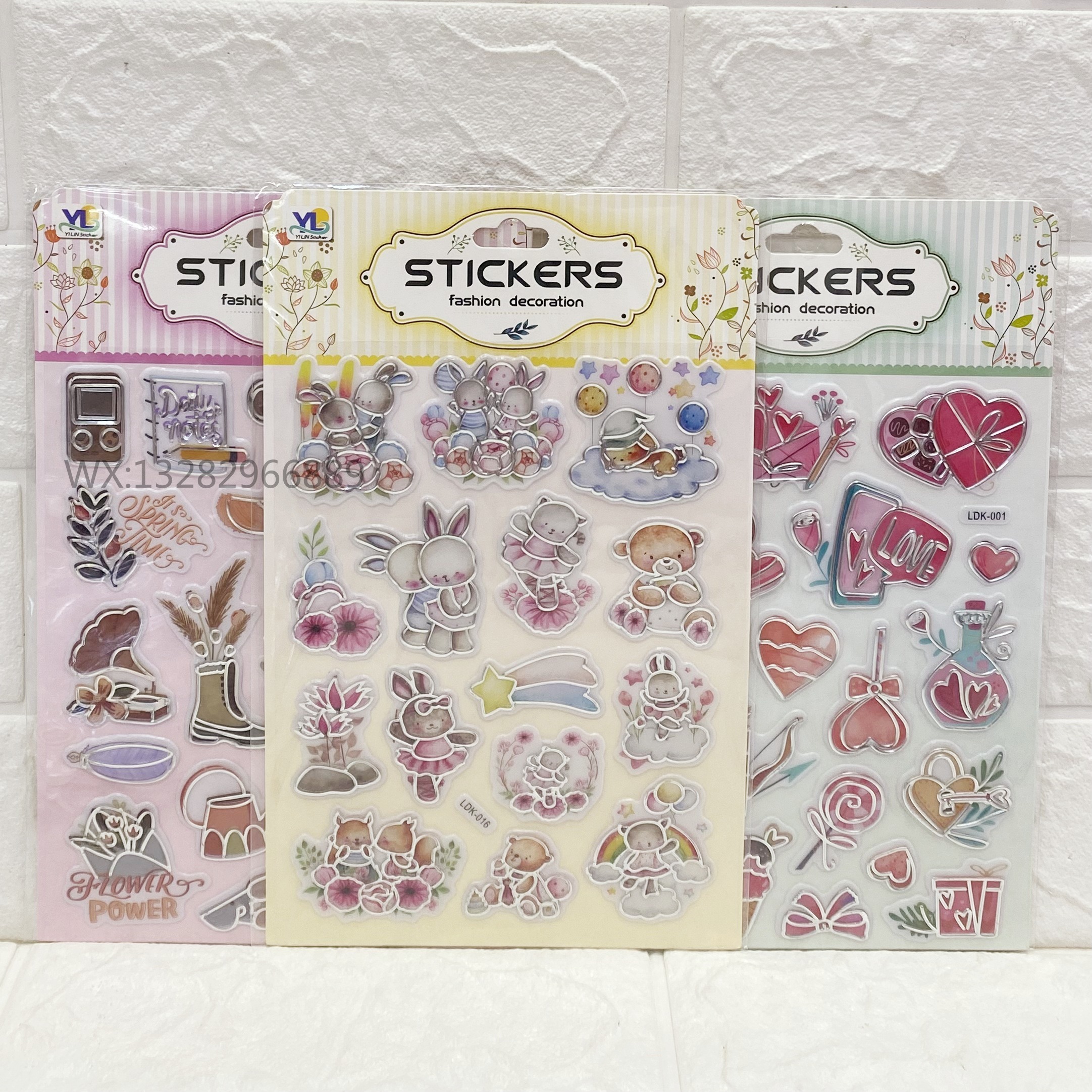 卡通立体烫银水晶贴 儿童立体3D贴纸奖励贴创意贴纸泡泡贴水晶贴