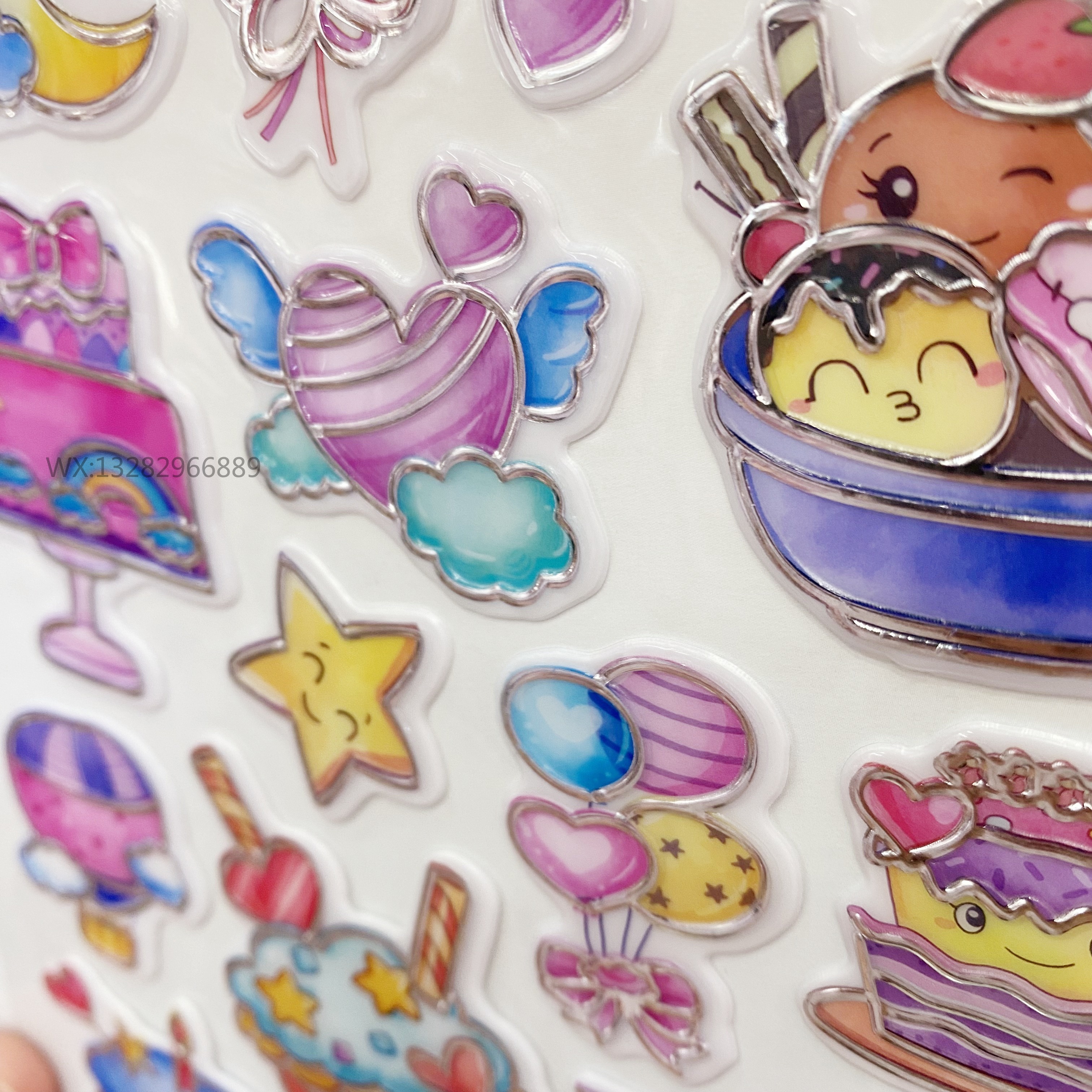 卡通立体烫银水晶贴 儿童立体3D贴纸奖励贴创意贴纸泡泡贴水晶贴详情9