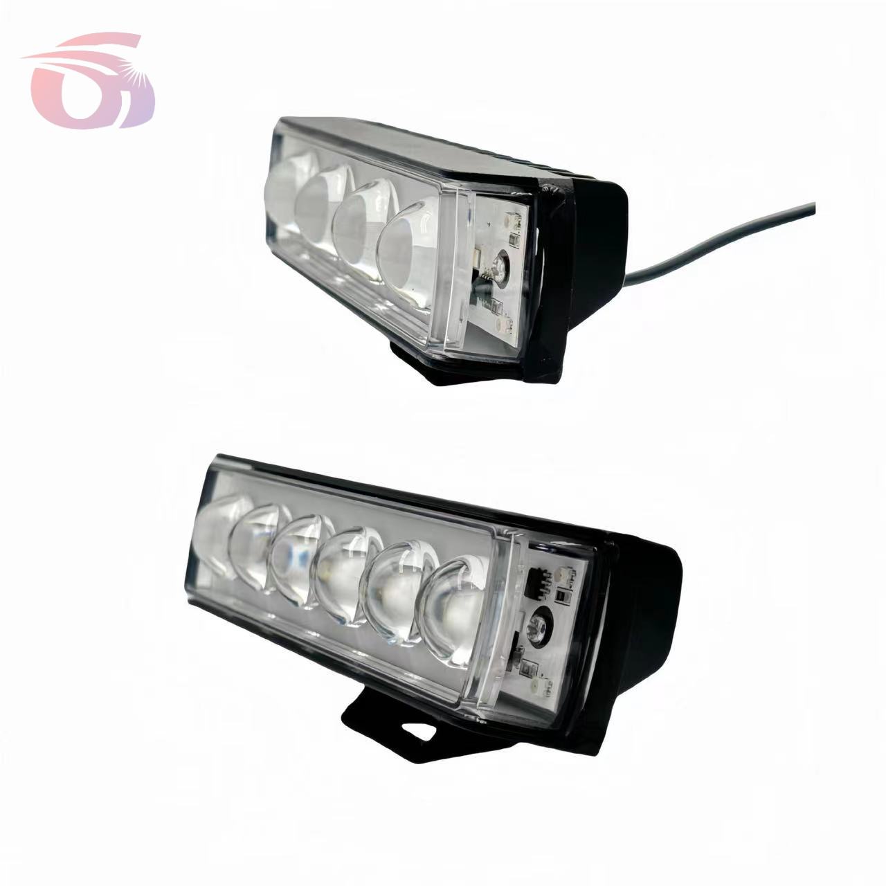 Best-selling motorcycle LED spotlights, short three-sided color light, export flash yellow and white flash spotlights factory price pic 3