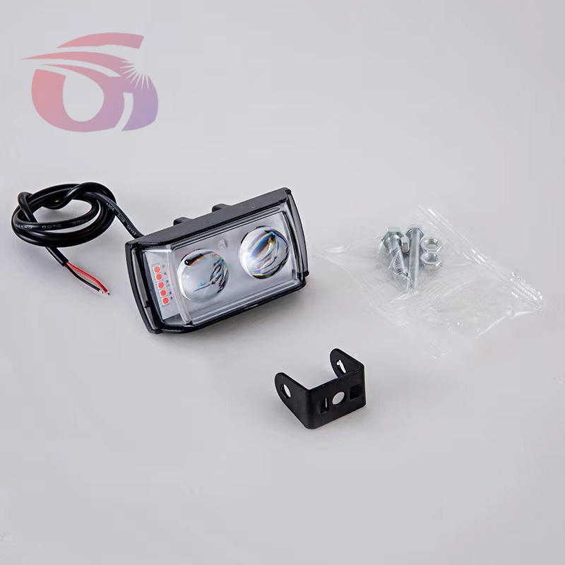 Best-selling motorcycle LED spotlights, short three-sided color light, export flash yellow and white flash spotlights factory price pic 4