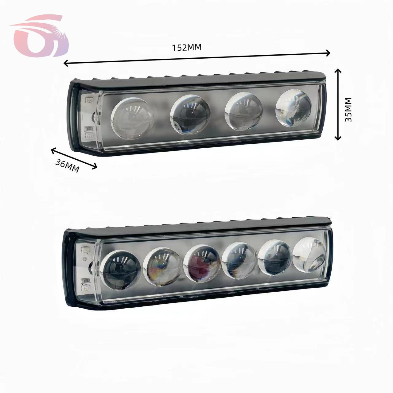 Best-selling motorcycle LED spotlights, short three-sided color light, export flash yellow and white flash spotlights factory price pic 6