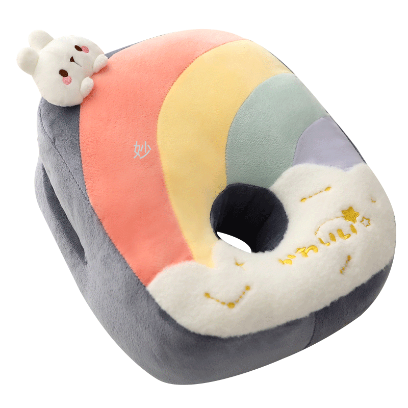 Soft throw pillow, cushion, seat cushion, multi-functional comfort, creative bed, bedroom, birthday gift, nap pillow, little rainbow, crown grey Item Picture