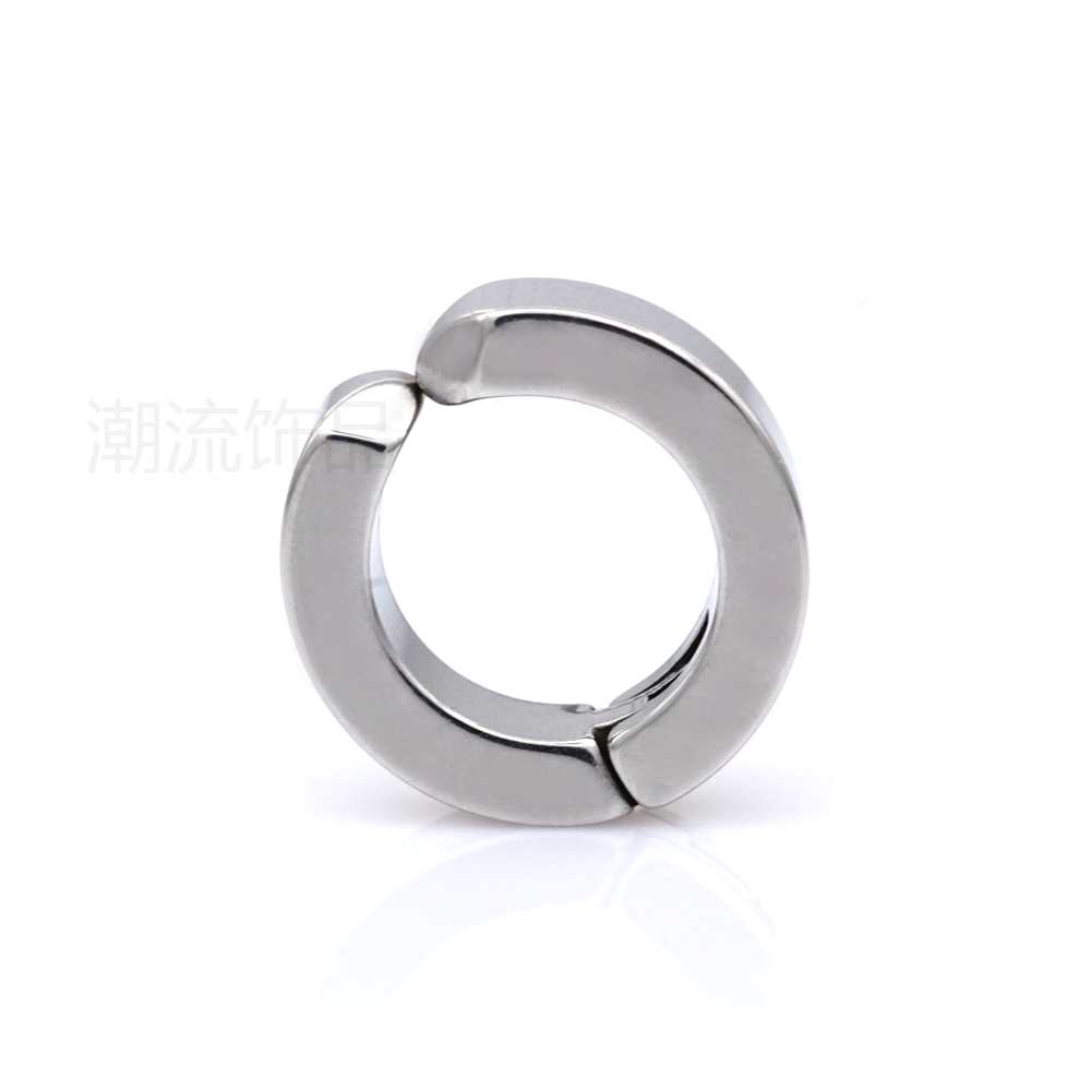 Trendy accessories, fashionable foreign trade bestsellers, stainless steel wide ear clips, no-hole earrings, steel color, white ES001-1