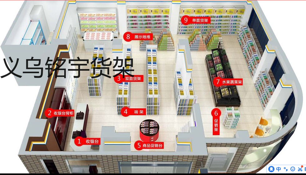 钢木结构超市精品店展示架详情3