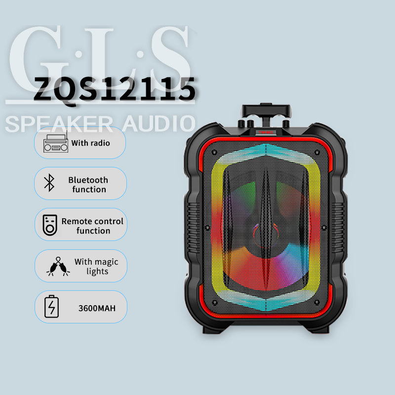 ZQS 12115 single 12 "portable speaker portable Bluetooth wireless audio radio wired mic thumbnail