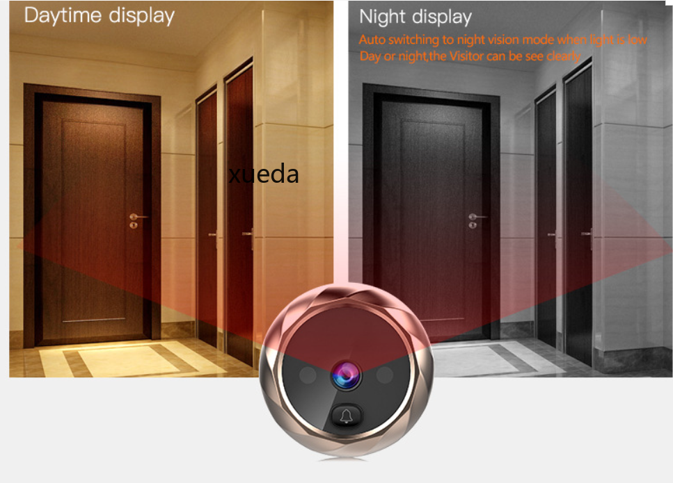  智能家居可视门铃家用猫眼监控智能家庭安全监控门铃夜视拍照电池详情3