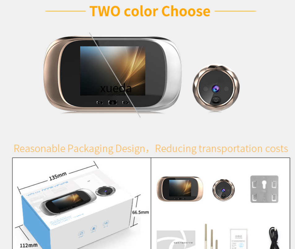  智能家居可视门铃家用猫眼监控智能家庭安全监控门铃夜视拍照电池详情7