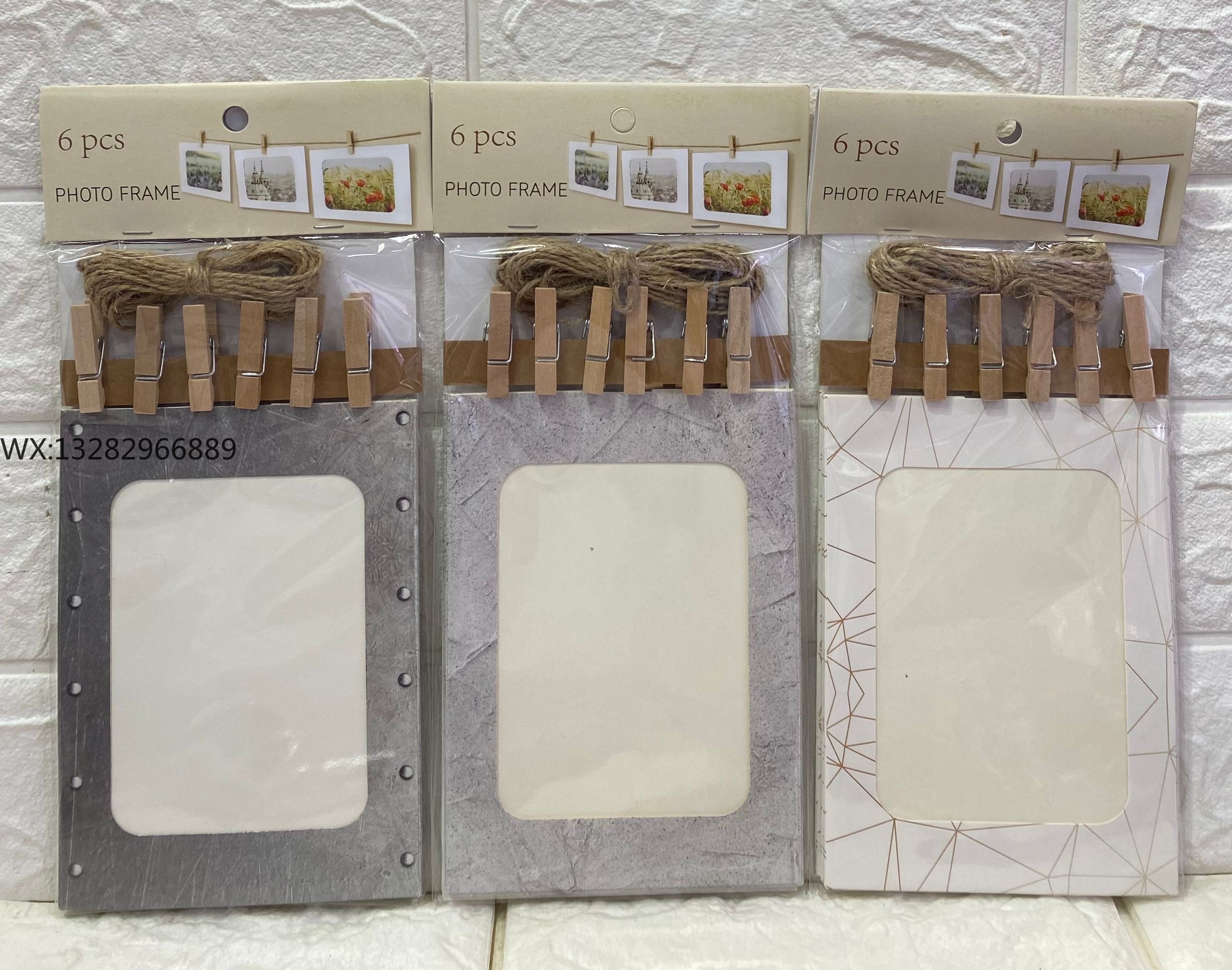 The party photo frame, photo wall, Instagram decoration, the girl's room is decorated with clips, hemp ropes, creative hanging photo frames and flags details Picture