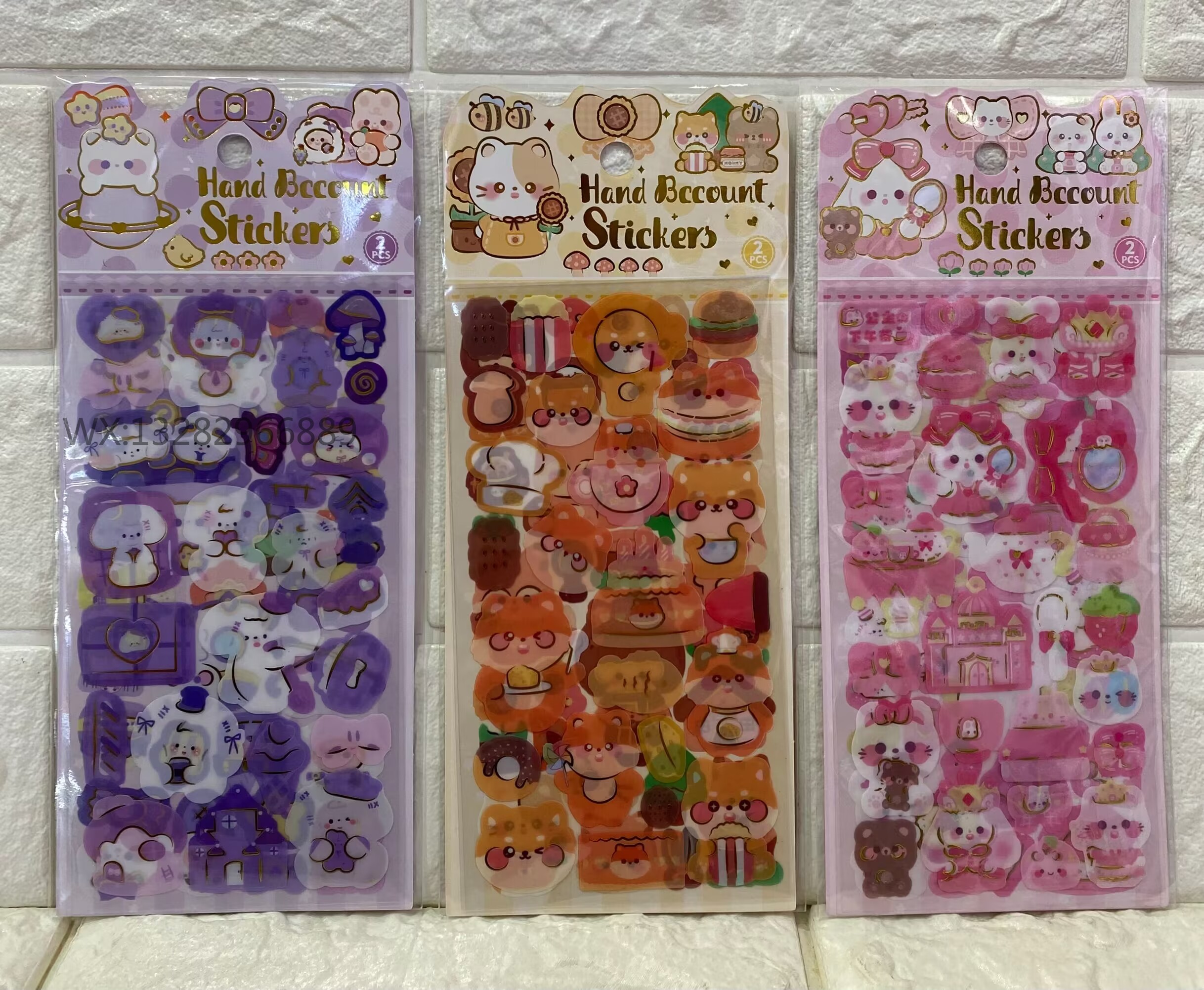 Cartoon animal creative gilding DIY planner stickers, cute and girlish animal transparent stickers, invisible material stickers details Picture