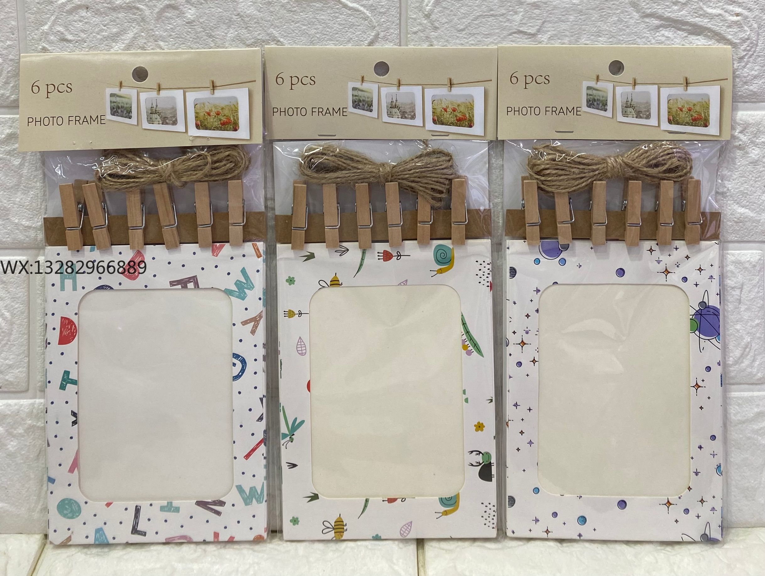 The party photo frame, photo wall, Instagram decoration, the girl's room is decorated with clips, hemp ropes, creative hanging photo frames and flags Specification image