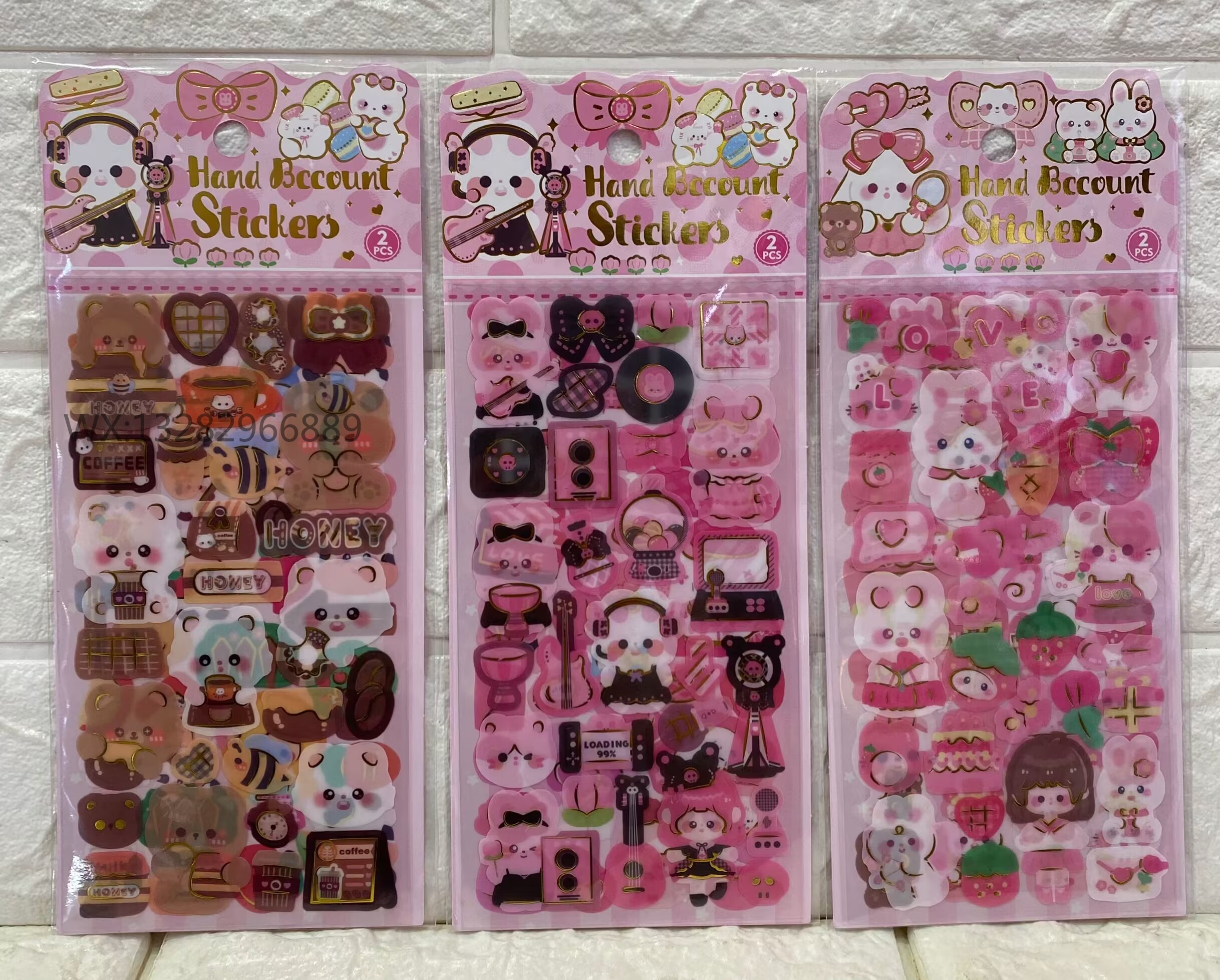 Cartoon animal creative gilding DIY planner stickers, cute and girlish animal transparent stickers, invisible material stickers Specification image