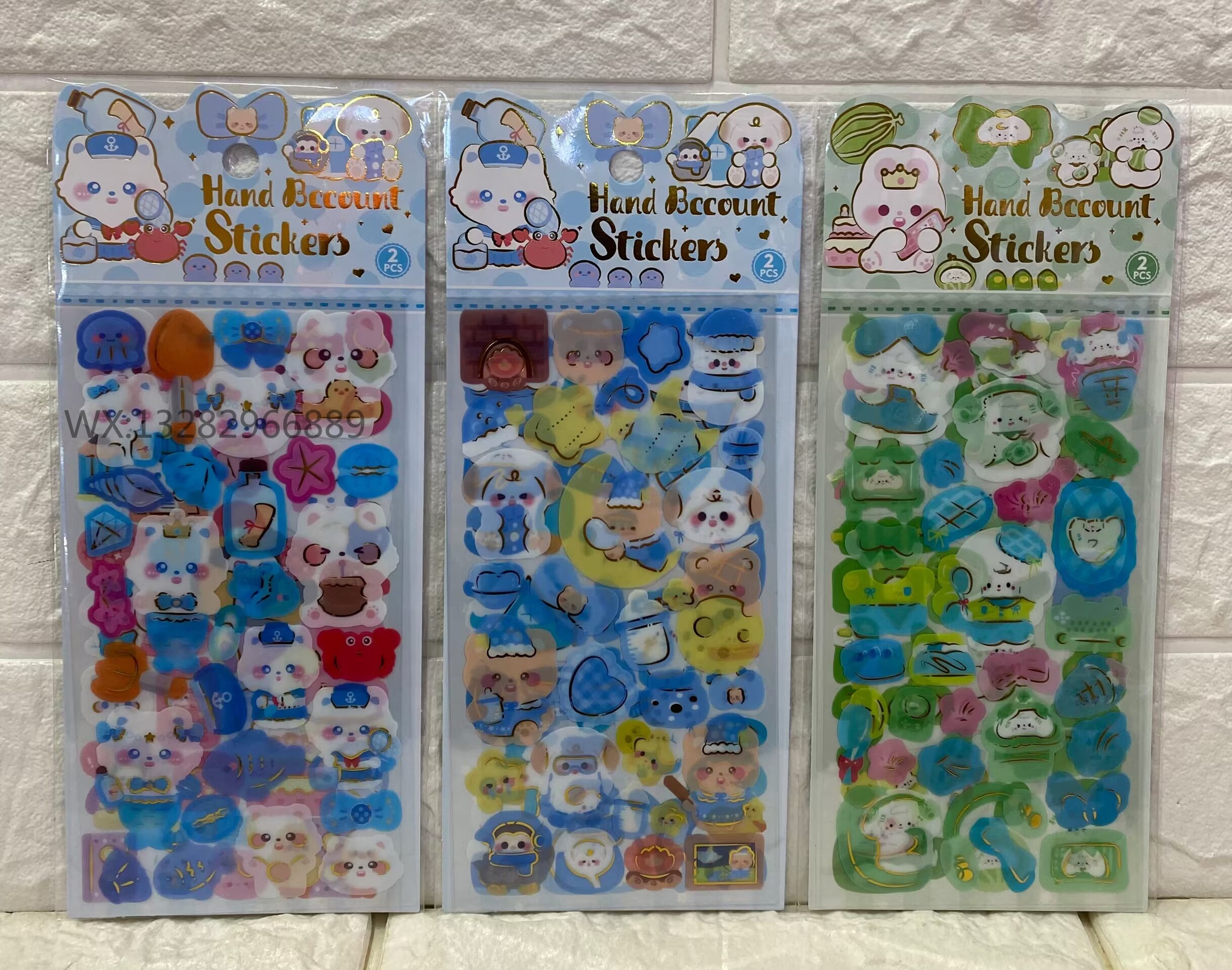 Cartoon animal creative gilding DIY planner stickers, cute and girlish animal transparent stickers, invisible material stickers