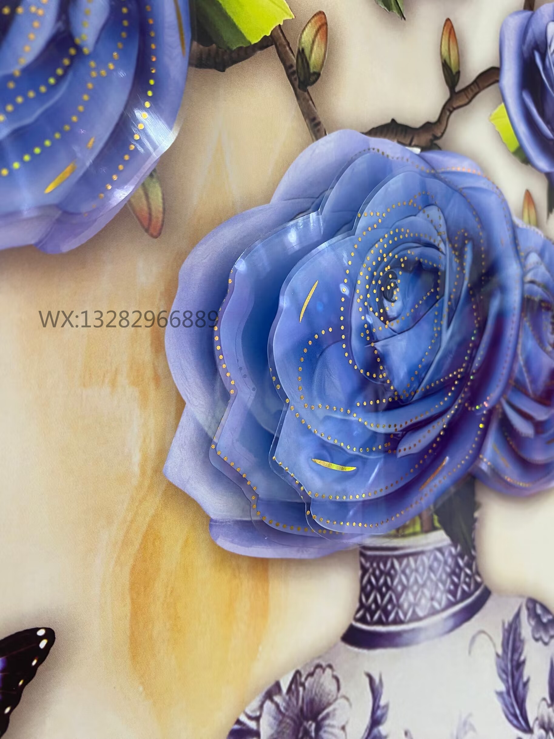 European-style furniture, vase decorative three-dimensional stickers, living room, bedroom and lobby decorative stickers, 3D three-dimensional multi-layer wall stickers pic 9
