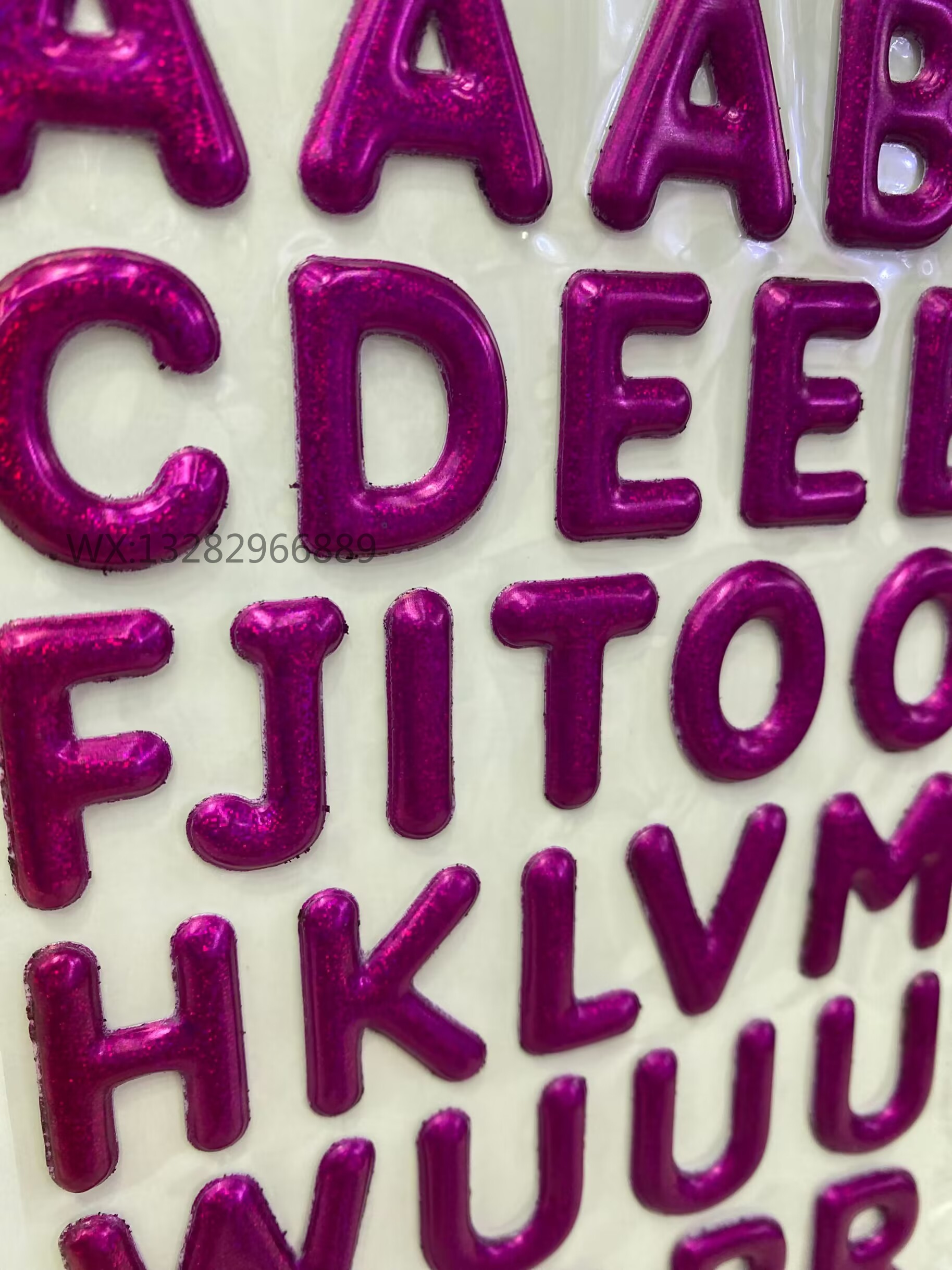 金色/银色/梅红/蓝色/镭射/字母/数字/英文/3D立体/礼品/小学生/奖励/贴纸白底实物图