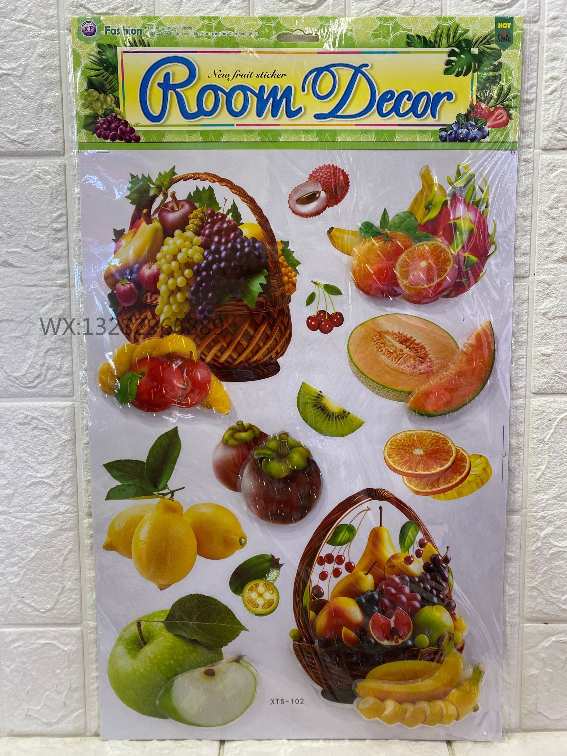 Three-dimensional fruit decorative stickers, three-dimensional handcrafted layer upon layer wall stickers for restaurants, kitchens, lobbies and hotels Item Picture
