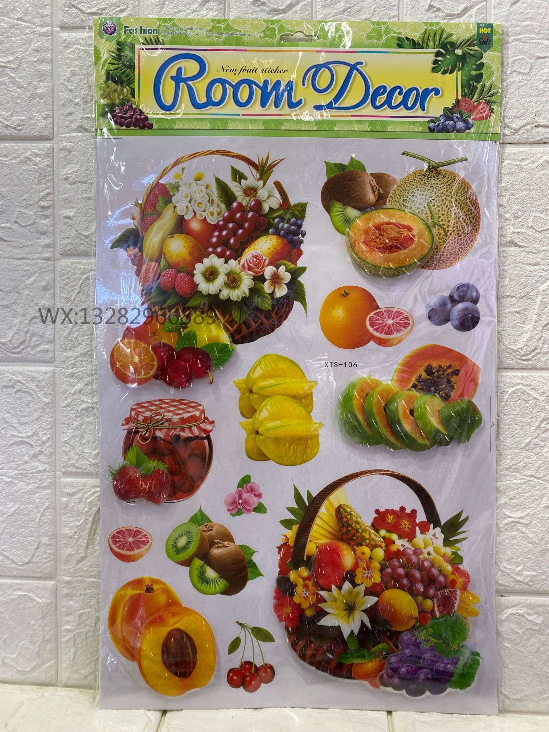 Three-dimensional fruit decorative stickers, three-dimensional handcrafted layer upon layer wall stickers for restaurants, kitchens, lobbies and hotels Specification image