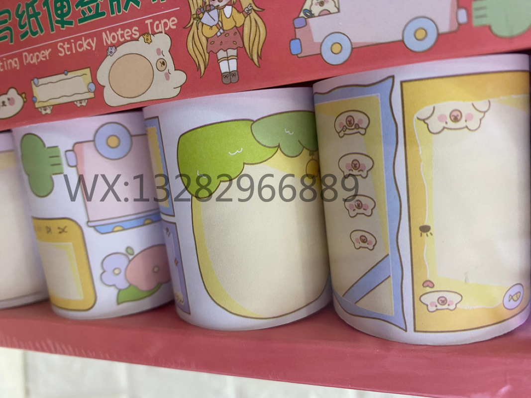 Silver Fish Cartoon Writing Paper Sticky Notes, Notebook Tape, Spring Cute Girl Notebook Stickers, Film DIY cultural and Creative products details Picture