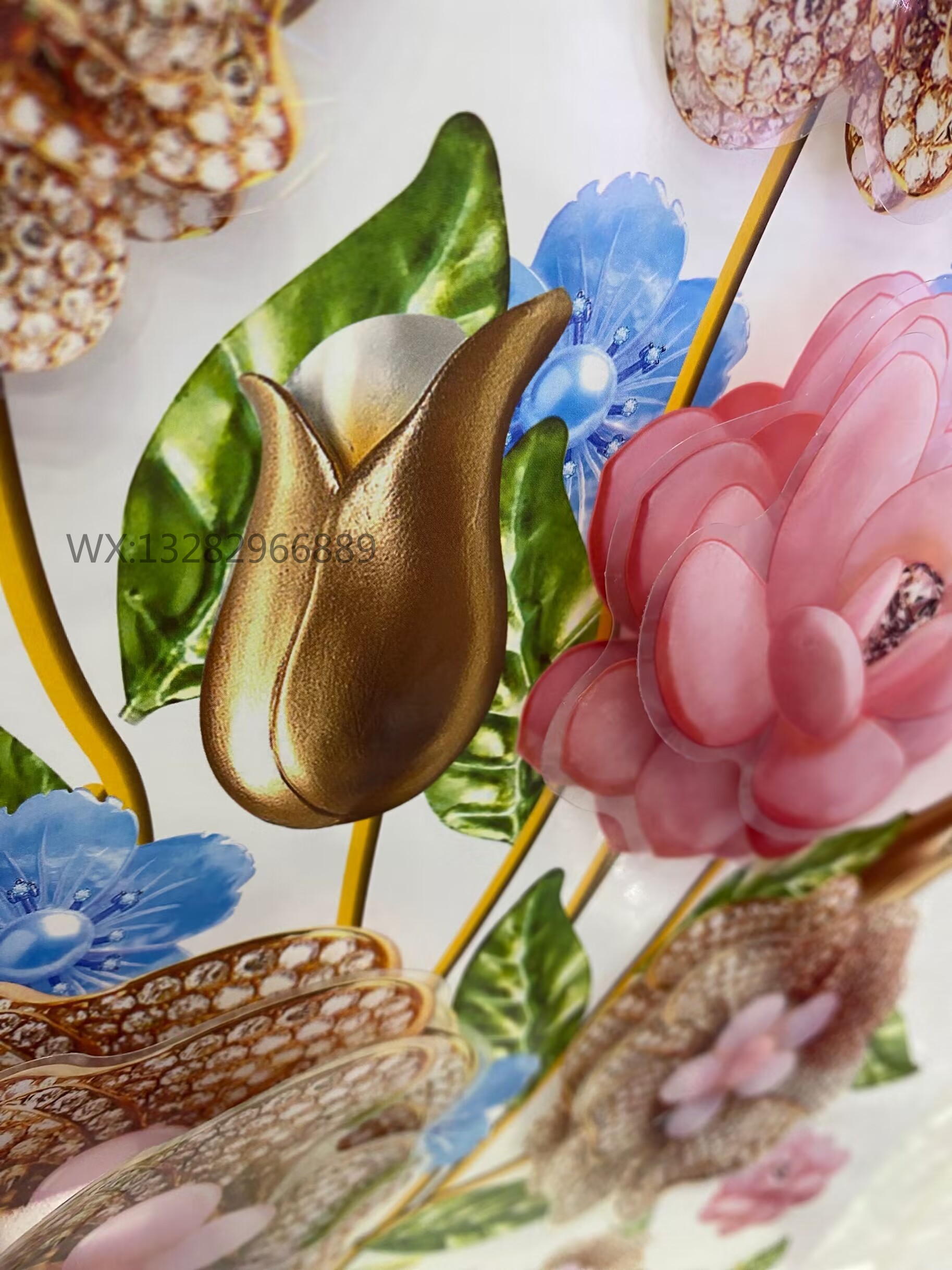 8D vase decorative three-dimensional stickers PVC vases for living room, bedroom and lobby decoration, handcrafted three-dimensional multi-layer wall stickers Item Picture