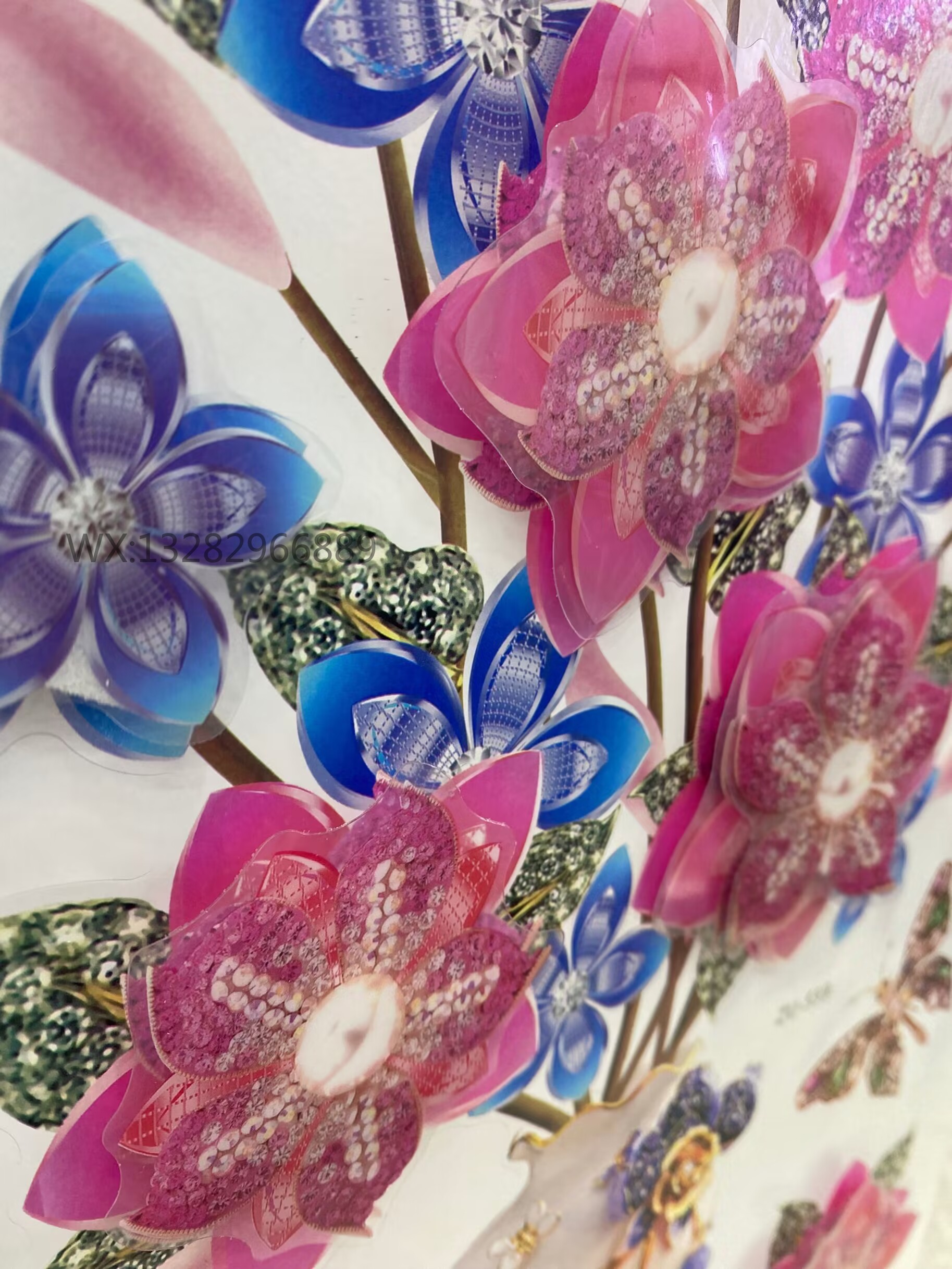 Three-dimensional stickers of fruit and butterfly for vase decoration, PVC vase, three-dimensional wall stickers for living room, bedroom and lobby decoration Application Scenario