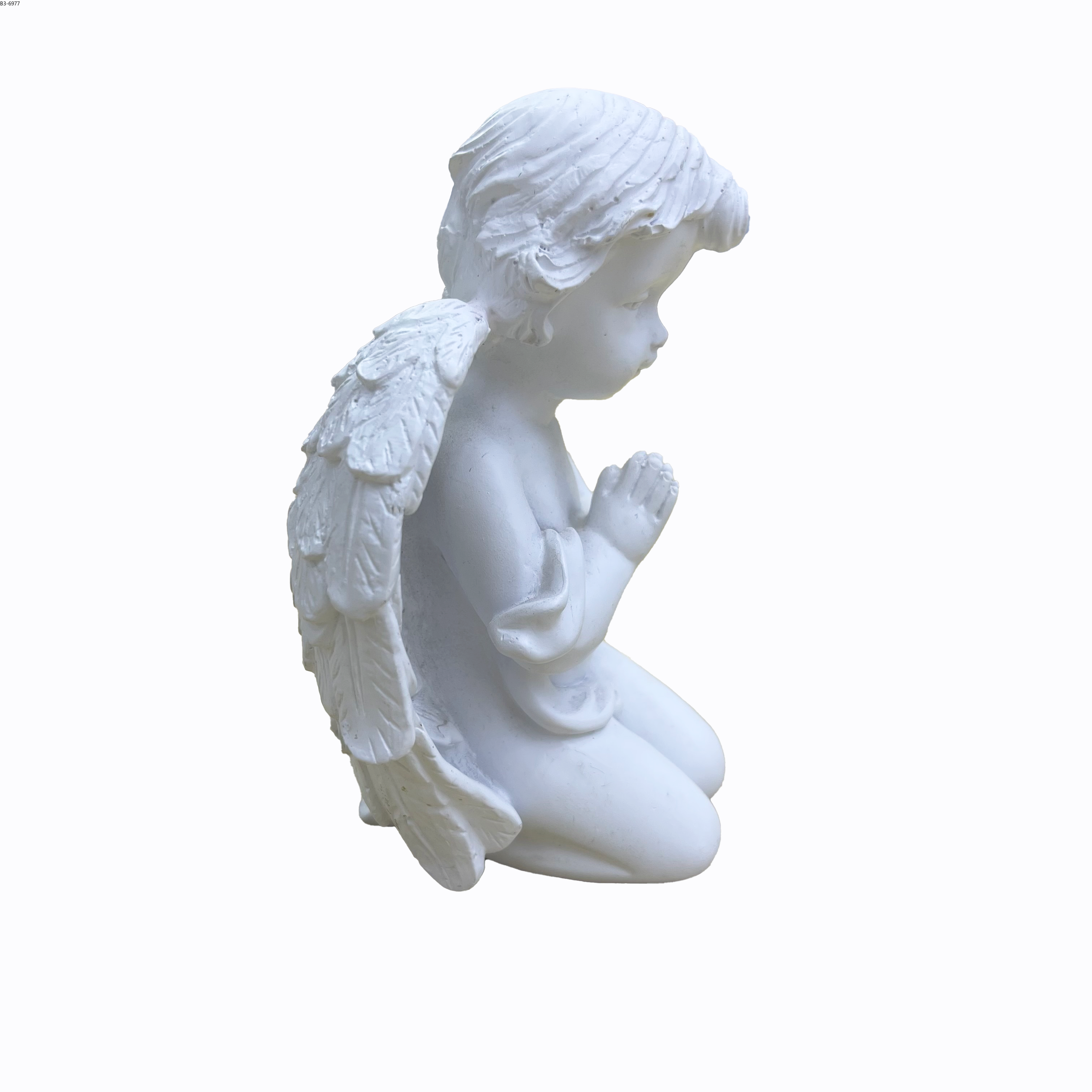 白色天使雕像/祈祷天使摆件/带翅膀天使摆件白底实物图