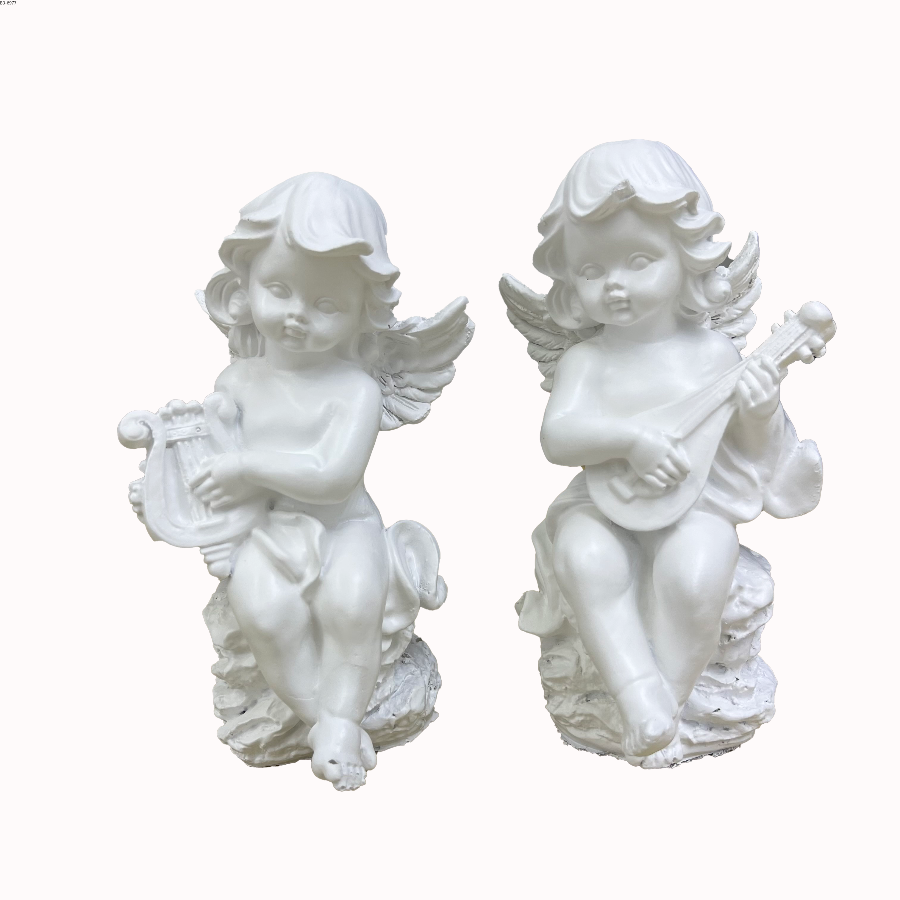 白色天使雕像带翅膀天使摆件花园装饰品树脂工艺品婴儿房家居摆件圣诞节礼品