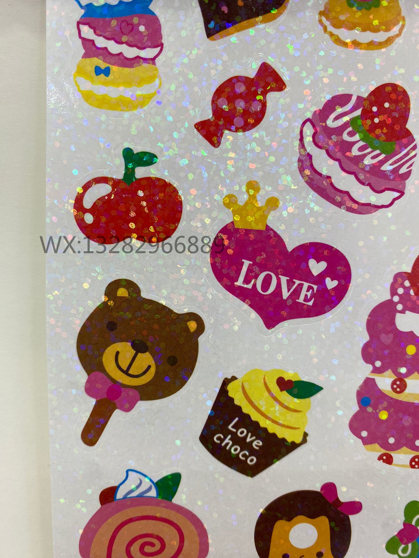 Cartoon fashion children's DIY stickers, shiny children's reward stickers, freely decorated stickers, sparkling Guka stickers details Picture