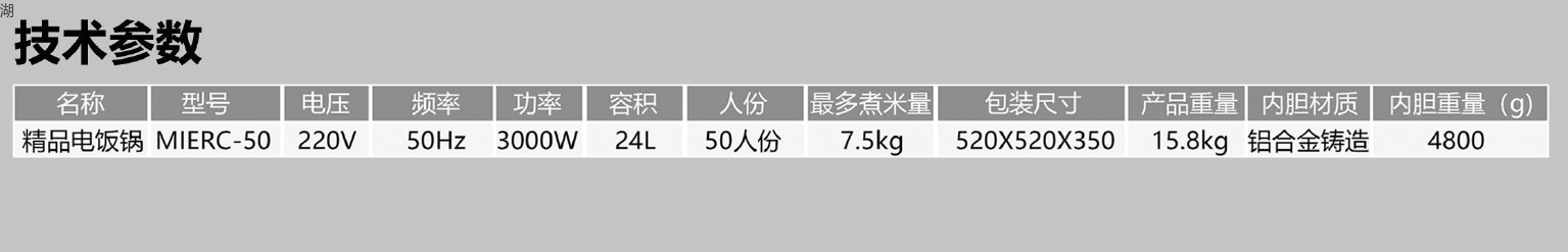 MiBao米宝精品电饭煲煮米饭锅24L电饭锅酒店饭店餐馆商用款MIERC-50详情1