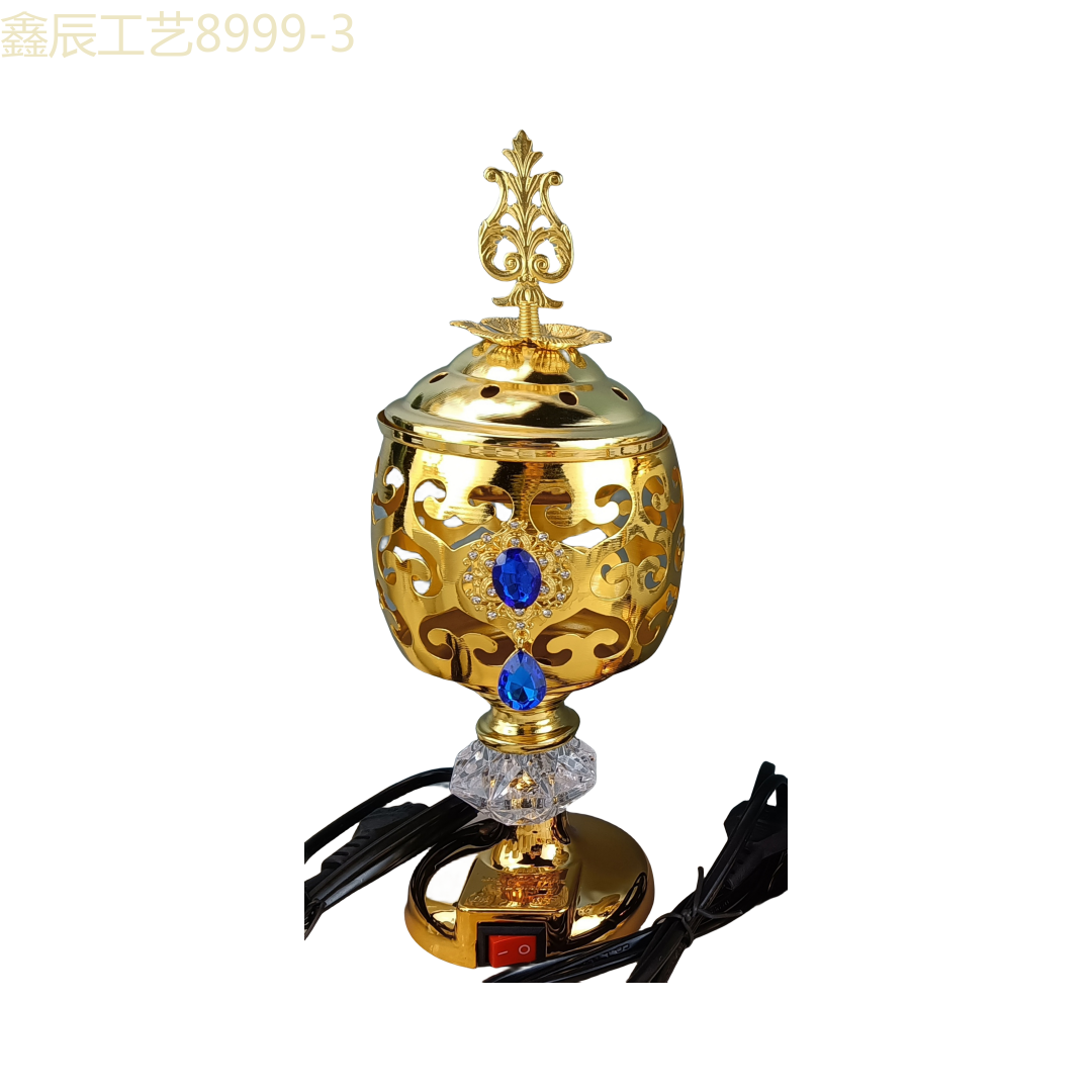 New metal pendant hollowed-out electric incense burner Middle Eastern craft electric incense burner pic 3