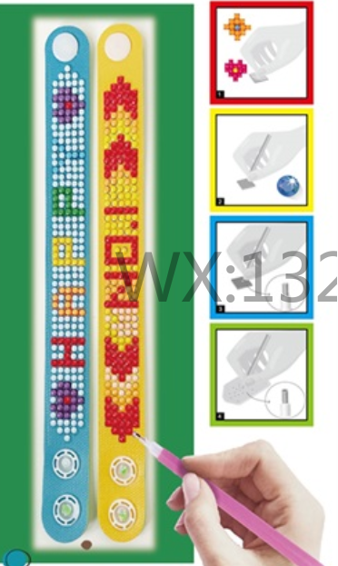 New creative DIY diamond painting wristband, diamond dot bracelet, EVA handcrafted diamond painting, suitable for children, boys and girls, wholesale pic 9