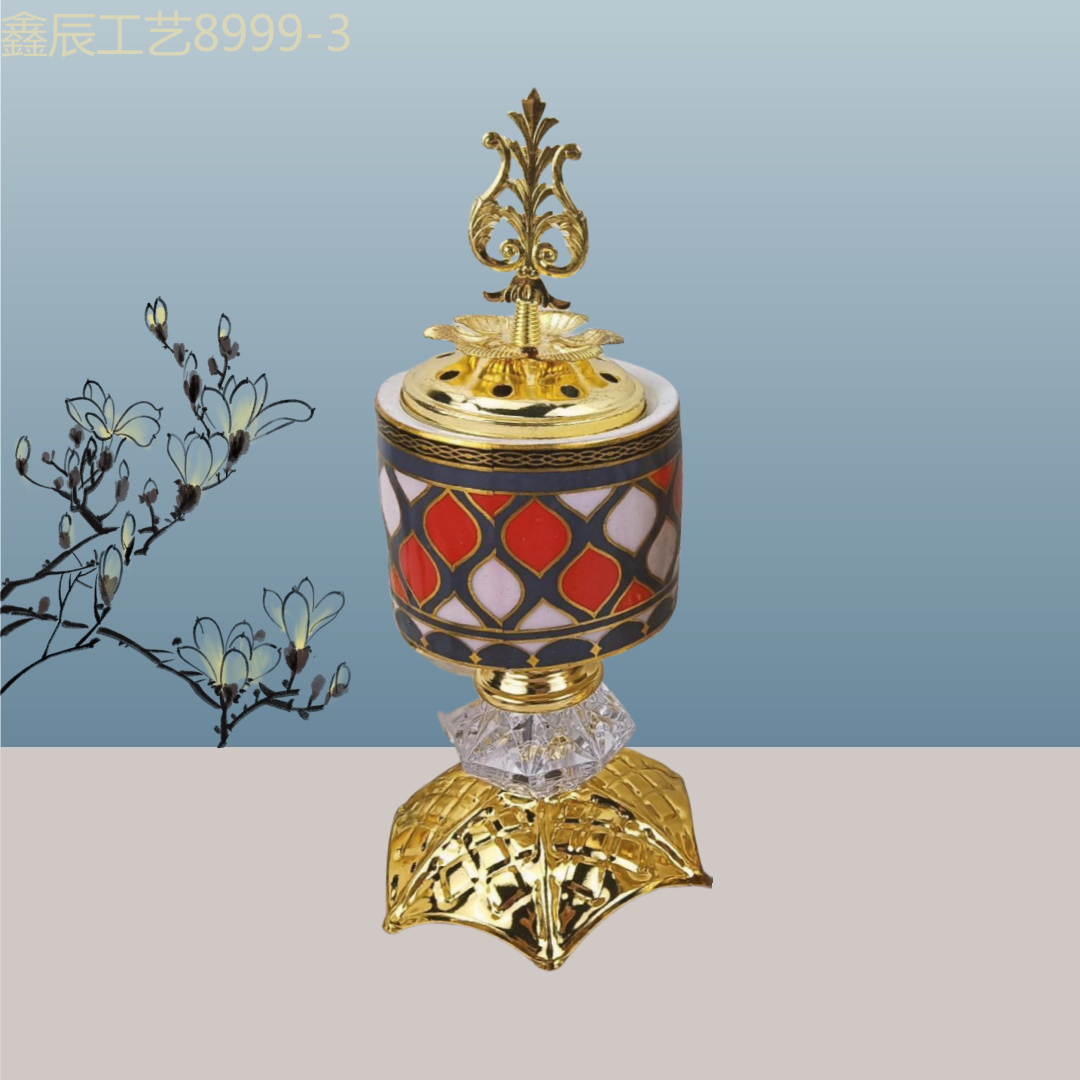 New ceramic with round bottom hexagonal charcoal incense burner Middle eastern incense burner craft incense burner pic 5