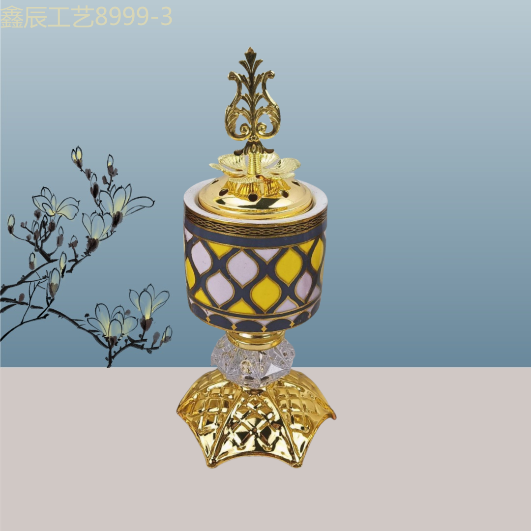 New ceramic with round bottom hexagonal charcoal incense burner Middle eastern incense burner craft incense burner pic 4