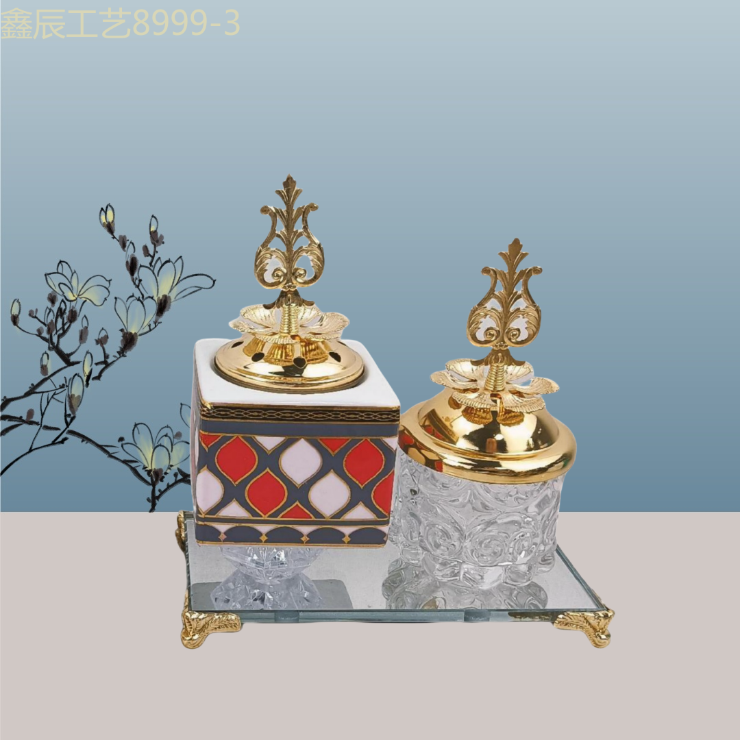 New ceramic mirror bottom square charcoal incense burner Middle Eastern incense burner craft incense burner pic 3