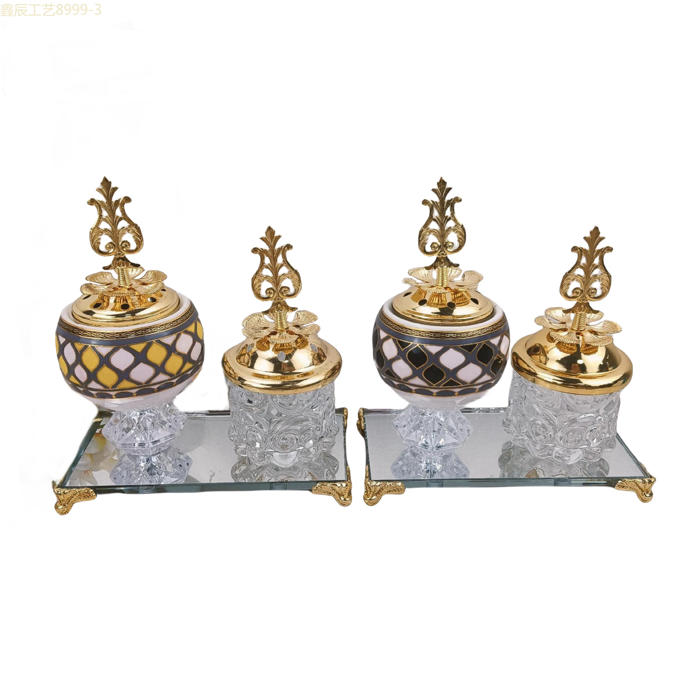 New ceramic mirror bottom spherical charcoal incense burner Middle Eastern incense burner craft incense burner pic 2