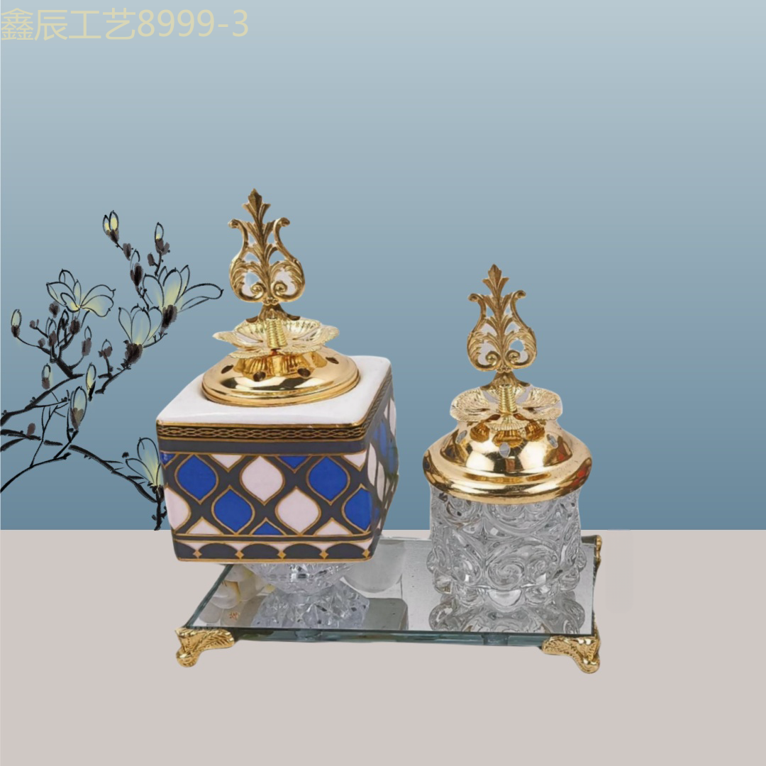 New ceramic mirror bottom square charcoal incense burner Middle Eastern incense burner craft incense burner pic 4