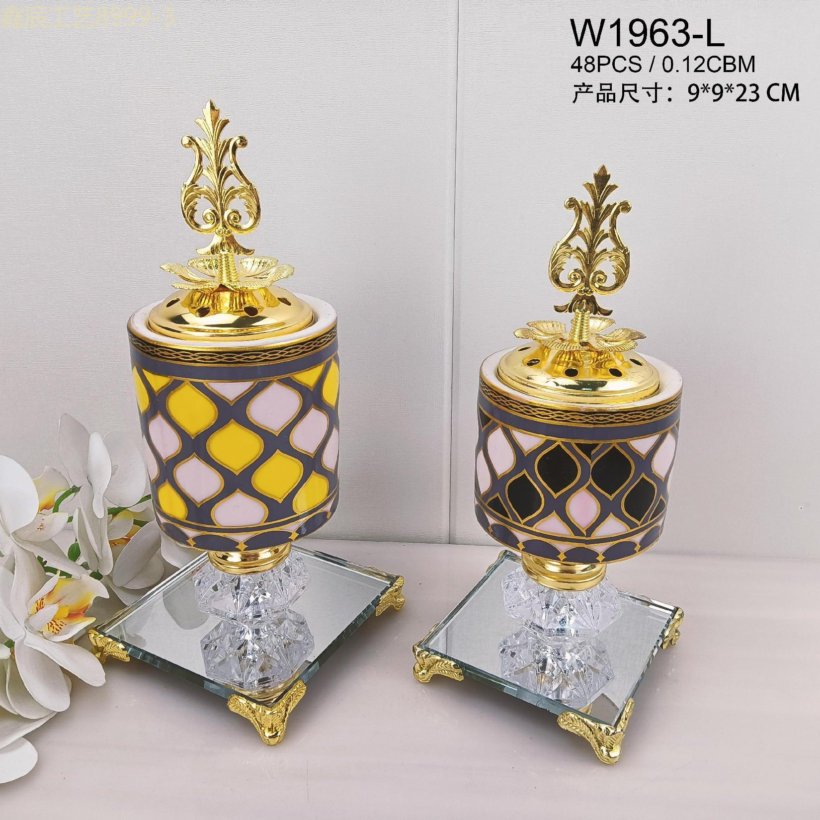 New ceramic mirror bottom cylindrical large charcoal incense burner Middle Eastern incense burner craft incense burner