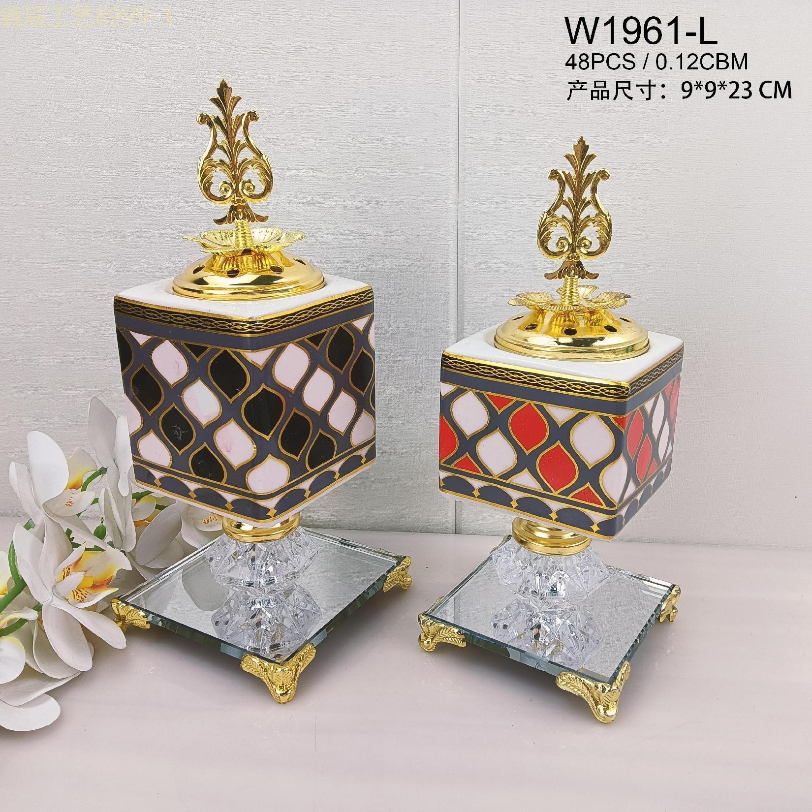 New ceramic mirror bottom square large charcoal incense burner Middle eastern incense burner craft incense burner