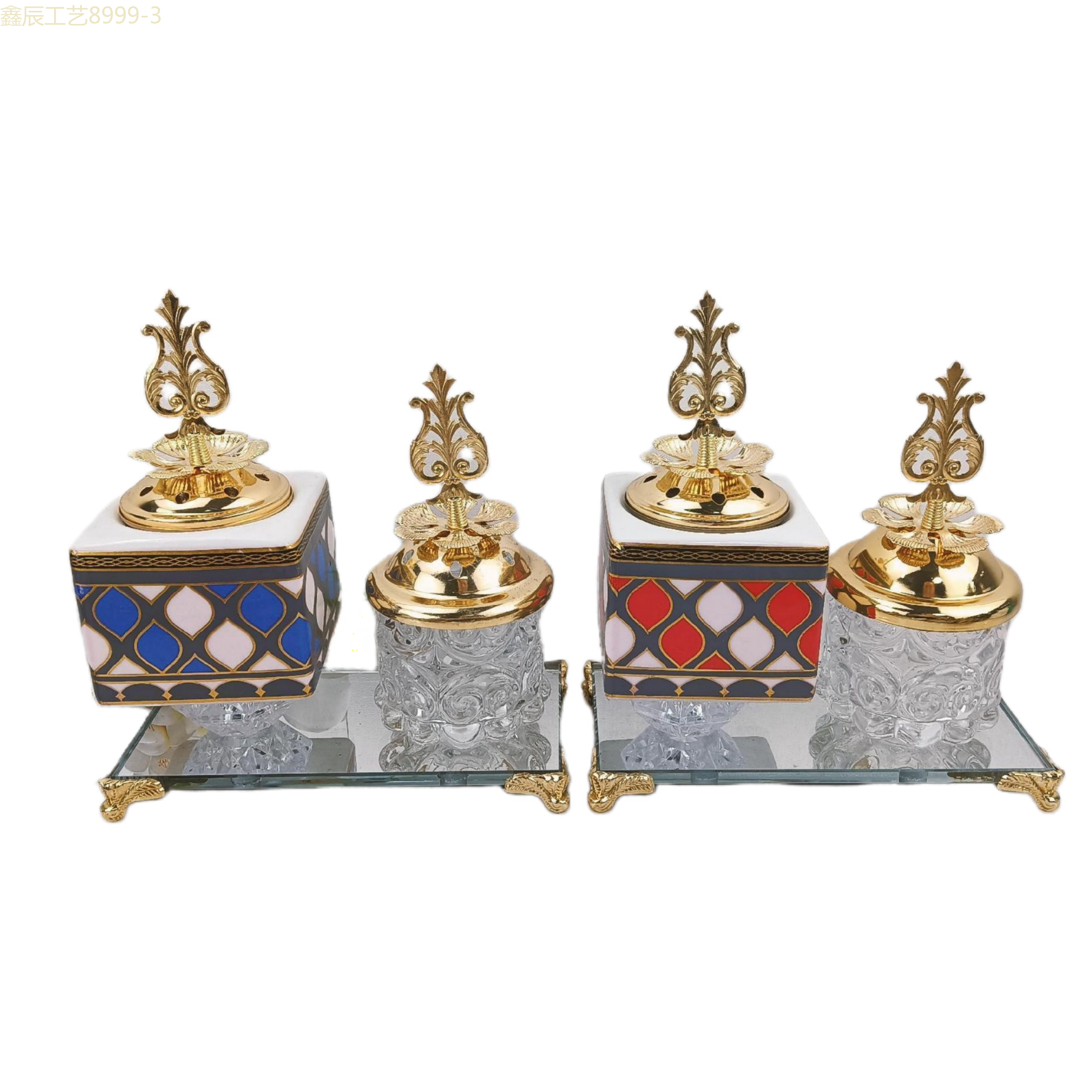 New ceramic mirror bottom square charcoal incense burner Middle Eastern incense burner craft incense burner pic 2