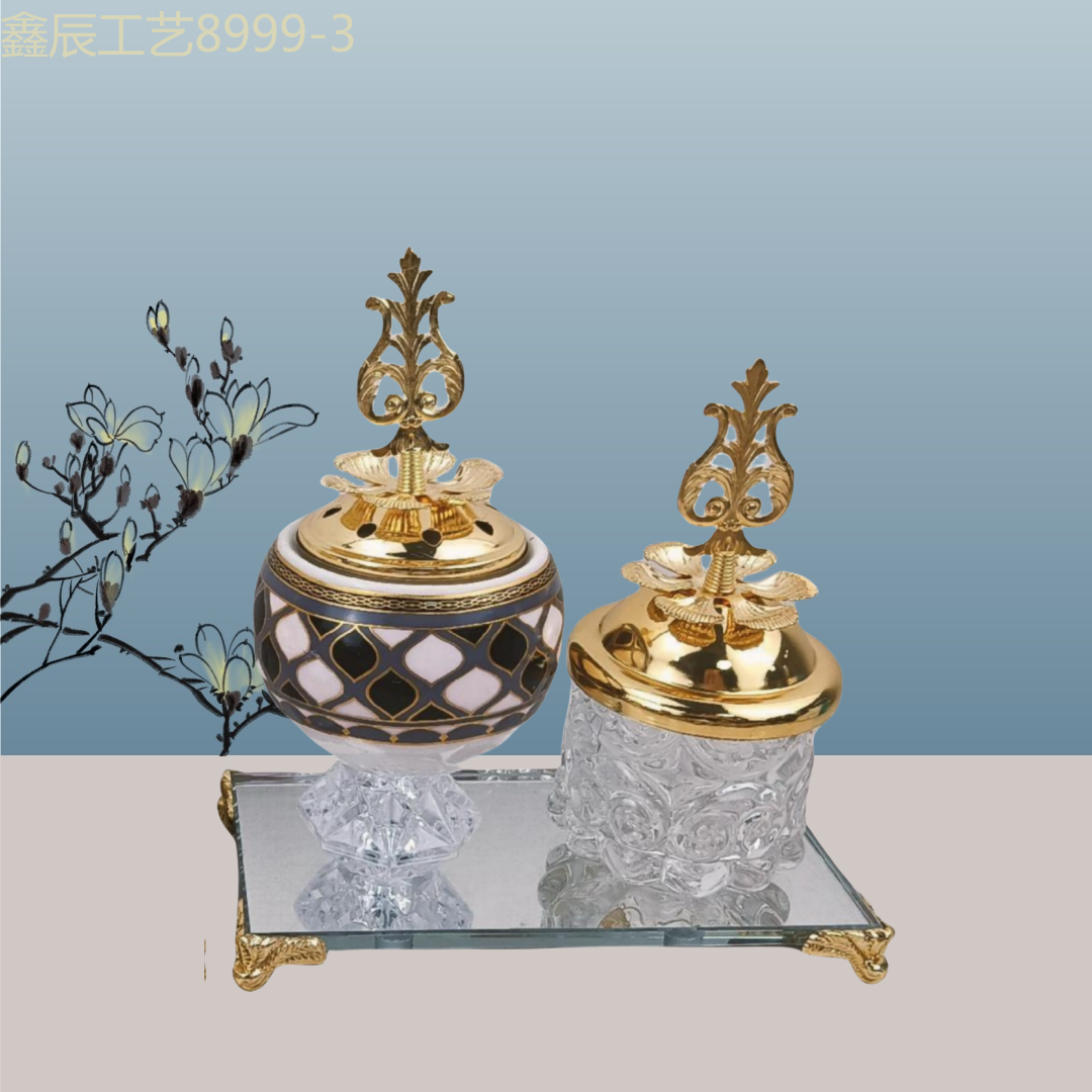 New ceramic mirror bottom spherical charcoal incense burner Middle Eastern incense burner craft incense burner pic 3