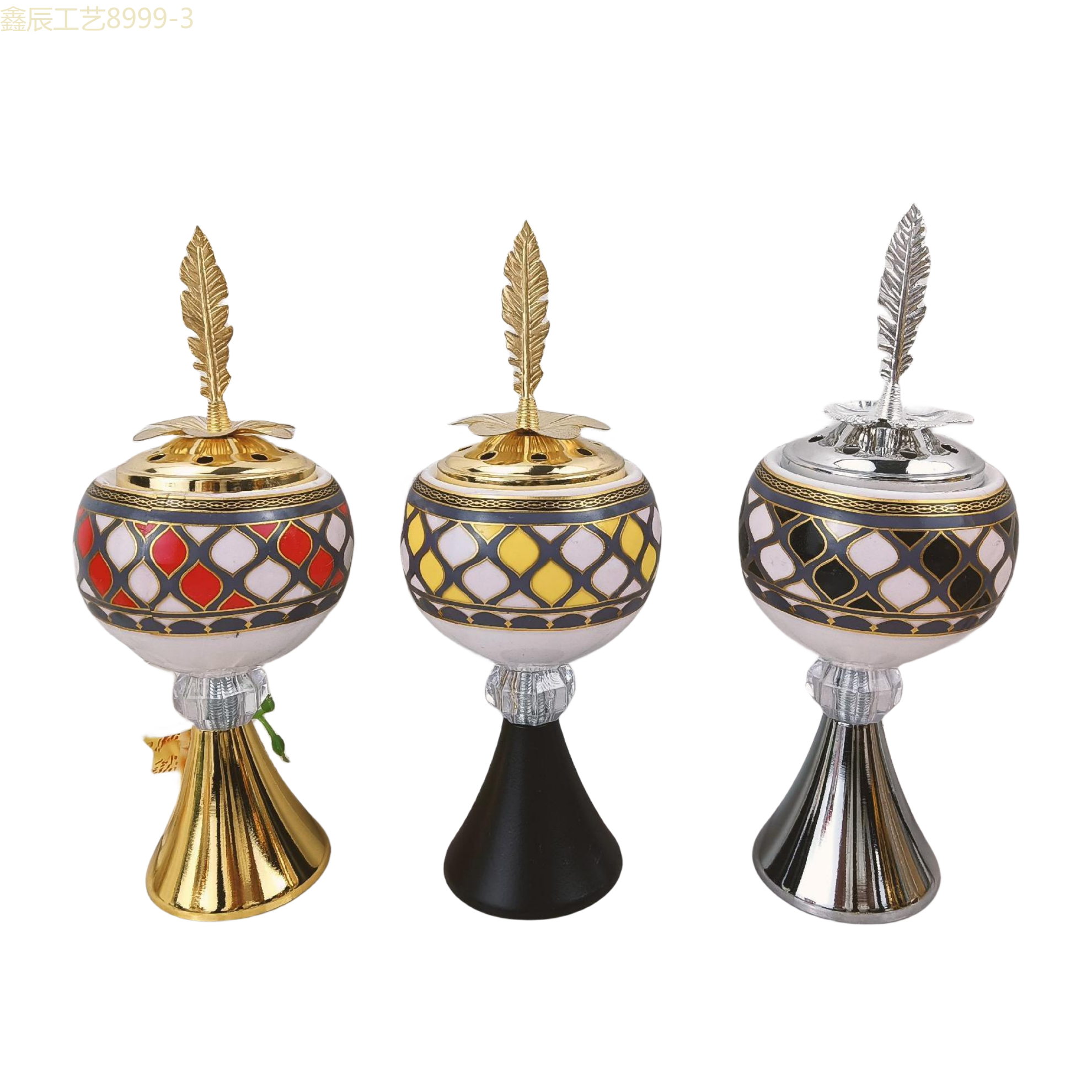 新款陶瓷圆锥底圆球碳香炉中东香炉工艺品 incense burner详情2