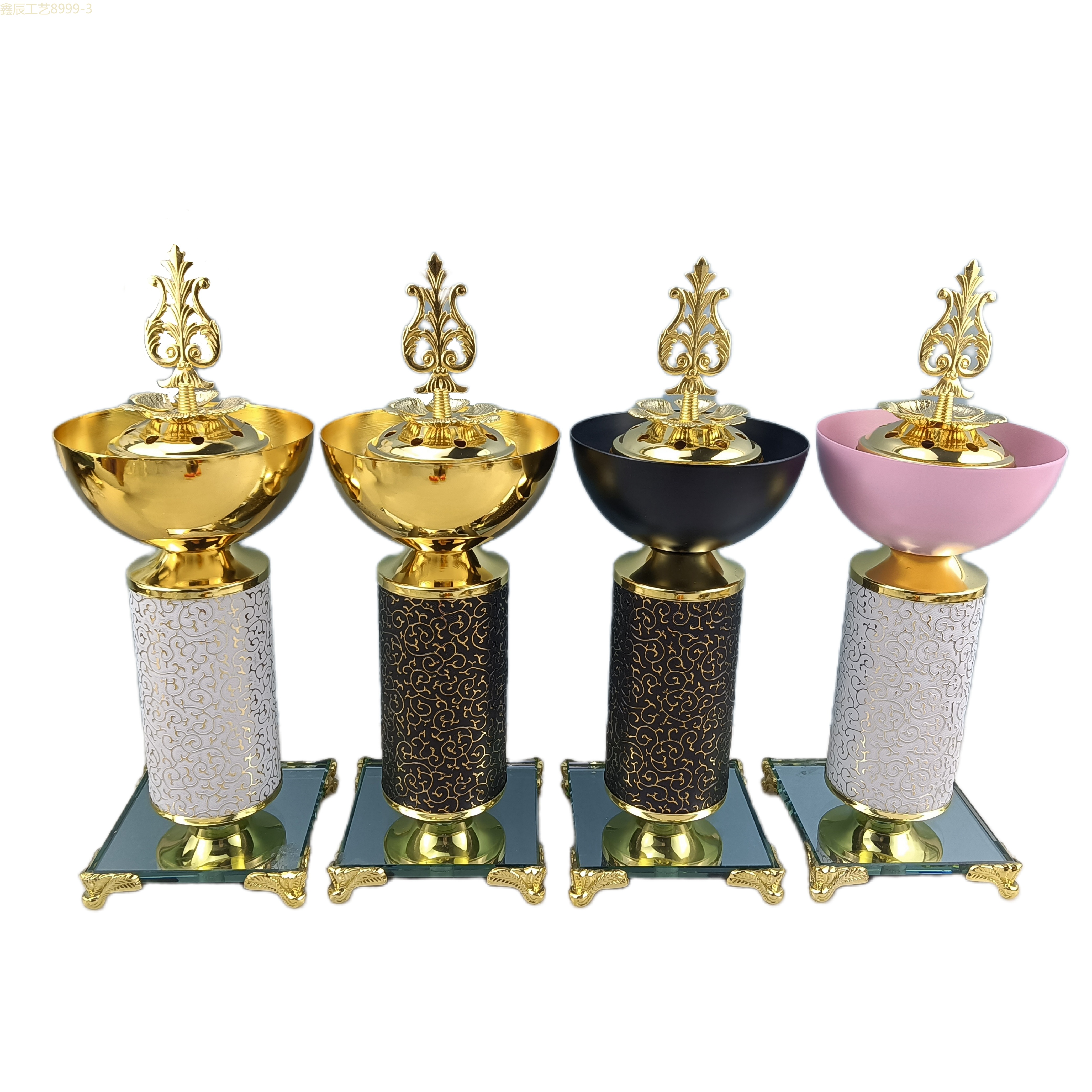 新款创意铁艺简约镜面设计感碳香炉中东香炉摆件工艺品 incense burner详情6